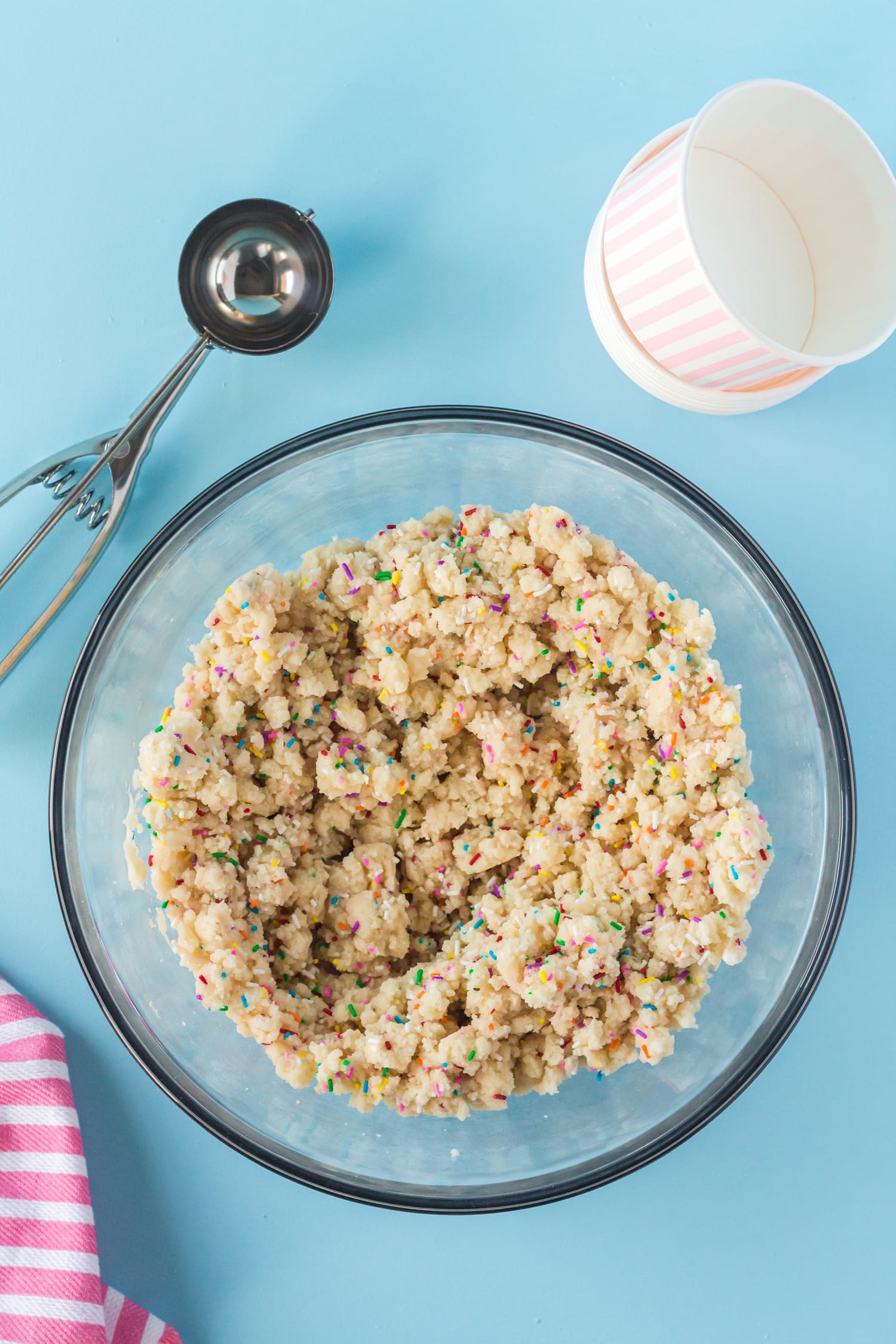 mixing the best edible cookie dough recipe