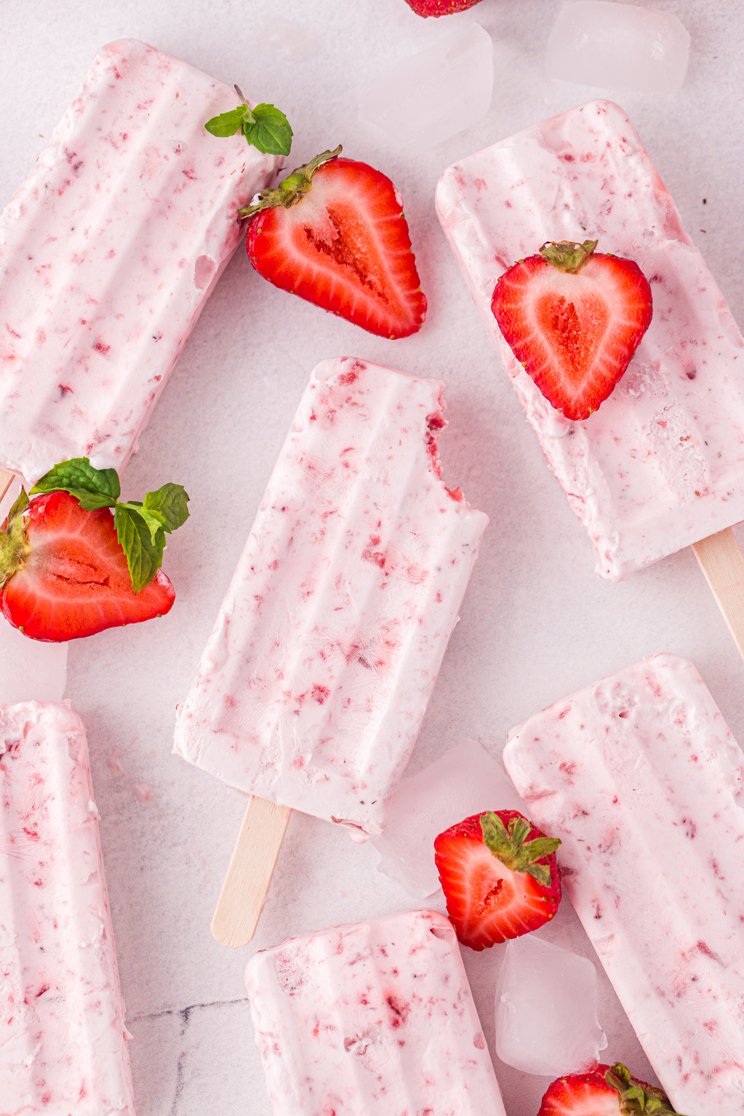 homemade strawberry fruit popsicles