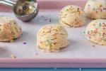 scoops of funfetti cookie dough treat for kids