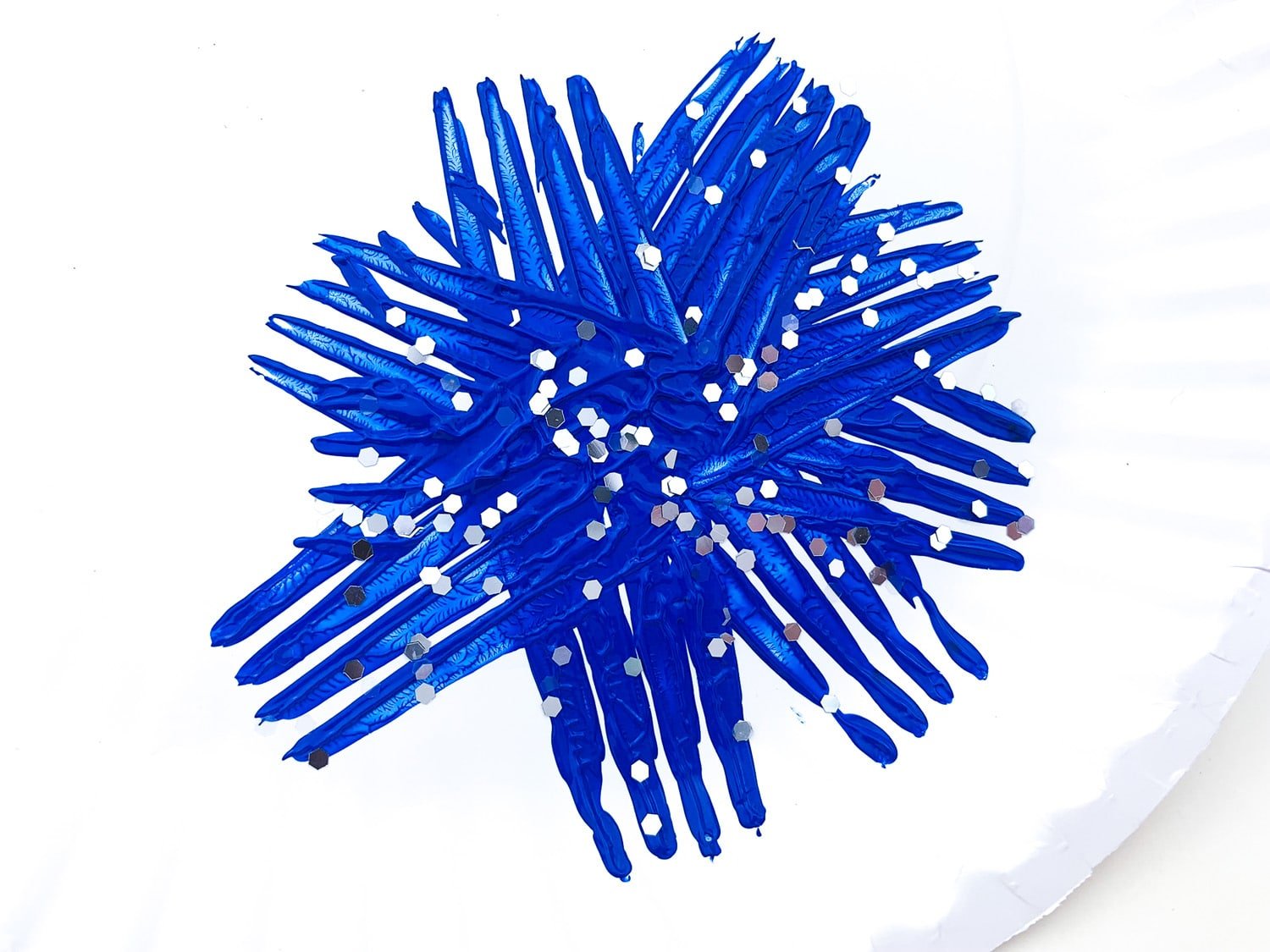 pretty DIY blue firework painted