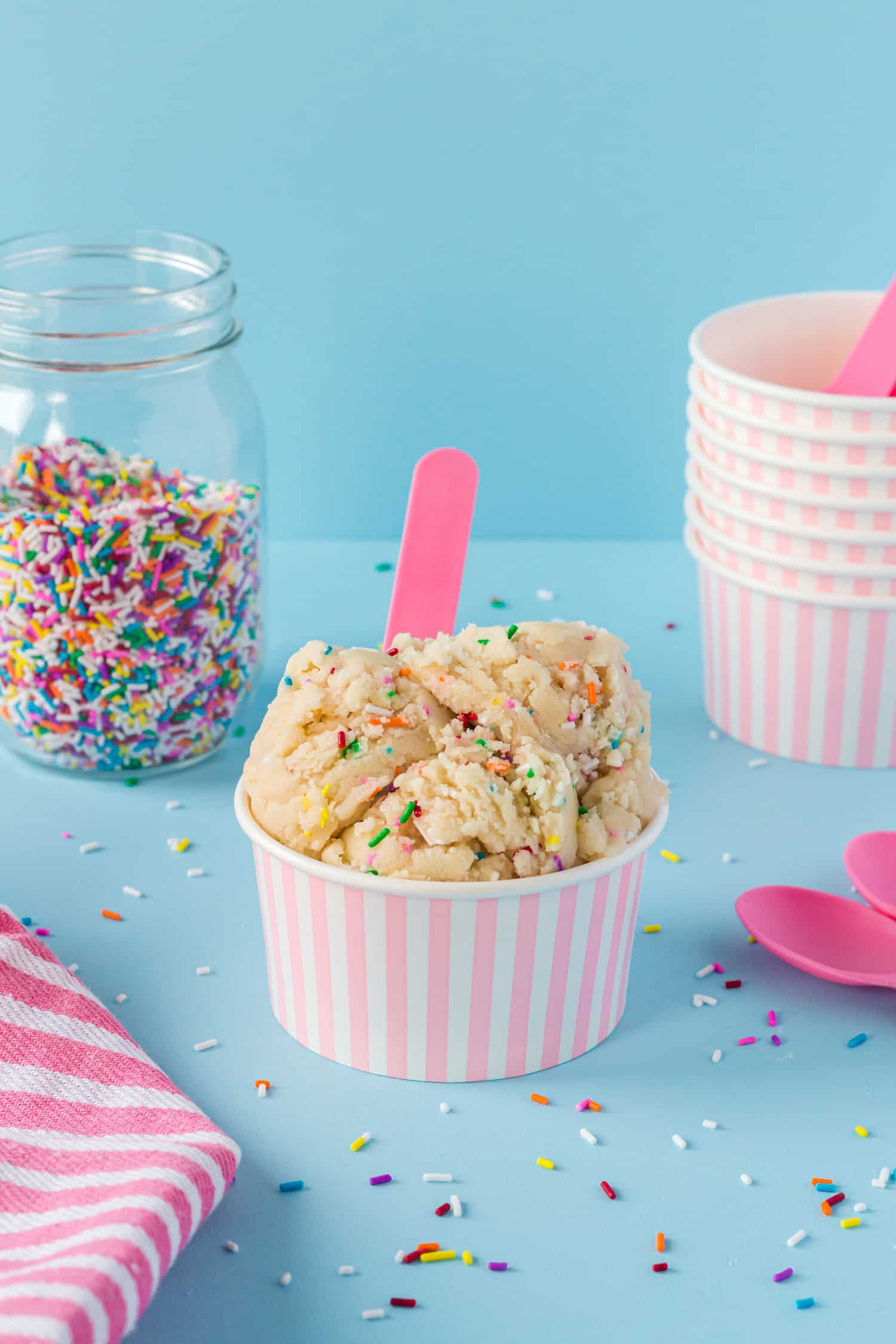 funfetti cookie dough treat with treat cups