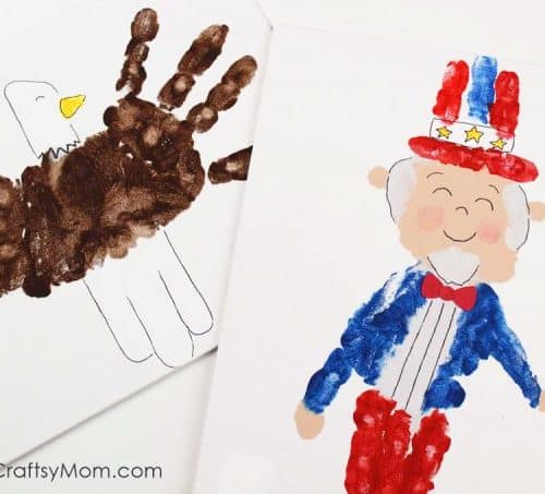 uncle sam and bald eagle handprint craft