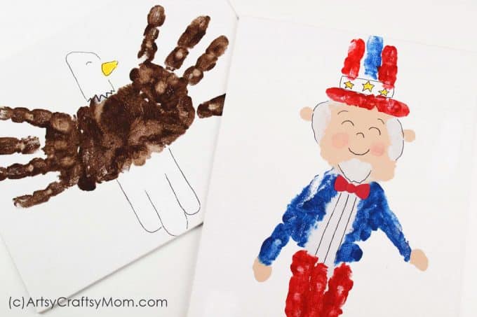uncle sam and bald eagle handprint craft