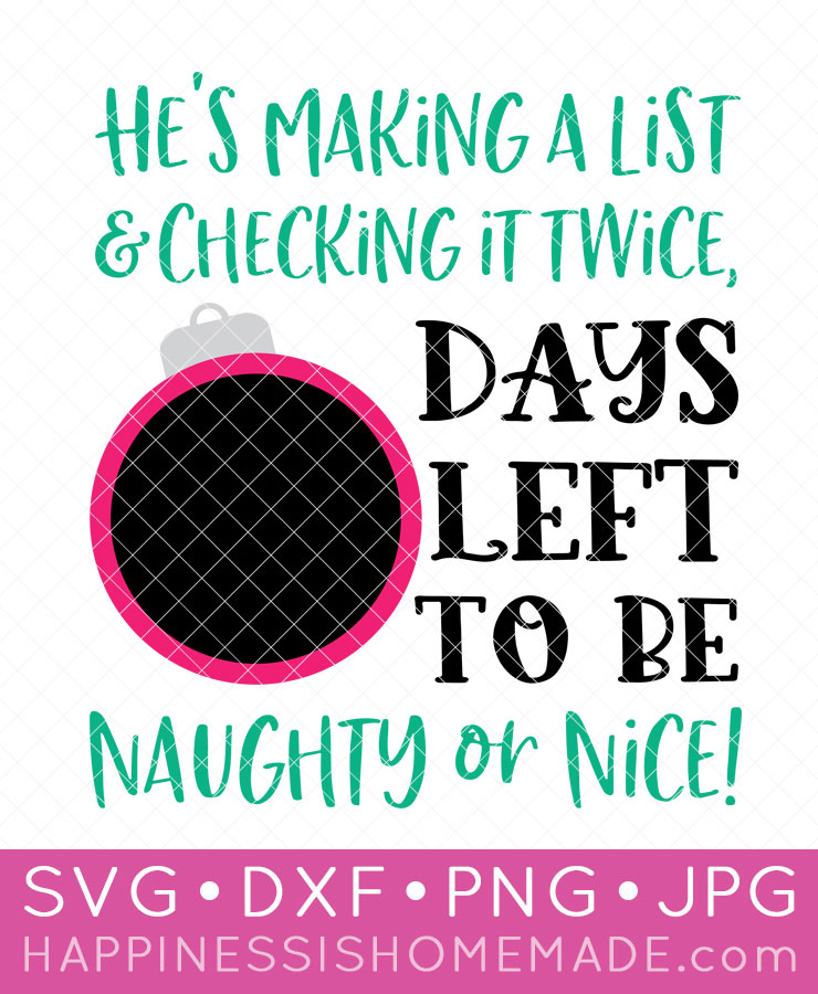 christmas countdown svg file