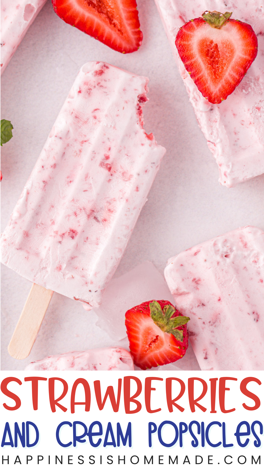 Strawberries and Cream popsicles recipe