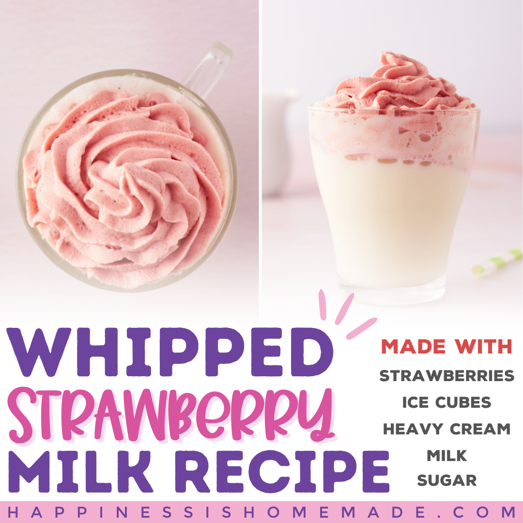 Whipped Strawberry Milk Recipe Card
