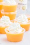 orange creamsicle jello shots with whipped cream topping
