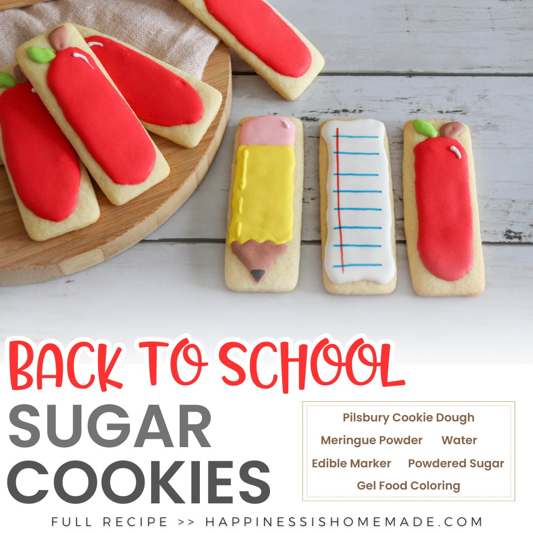 Back to School Sugar Cookies Recipe Card 
