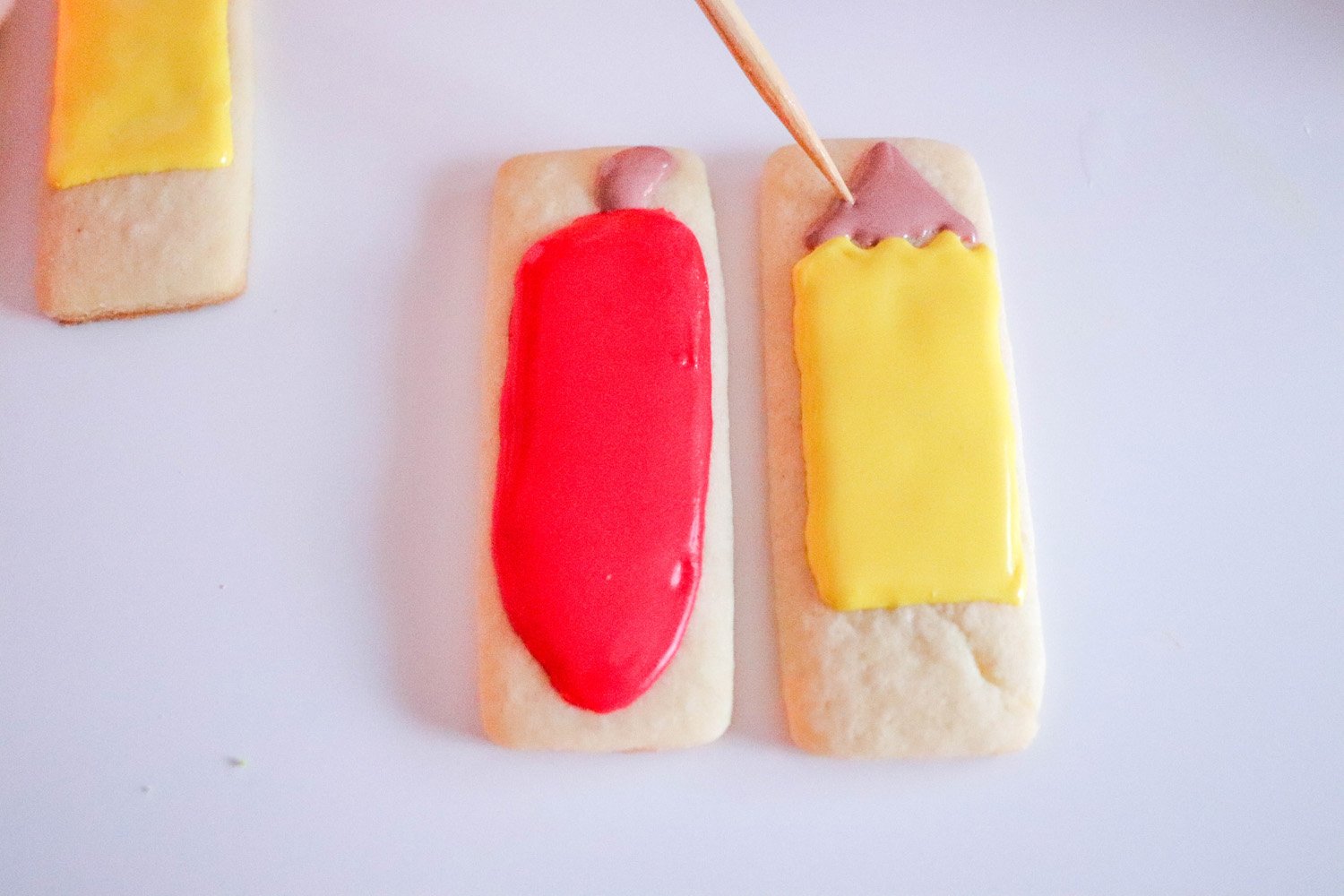 diy pencil treat and apple treat cookies