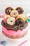 easy to make cake topped with donuts