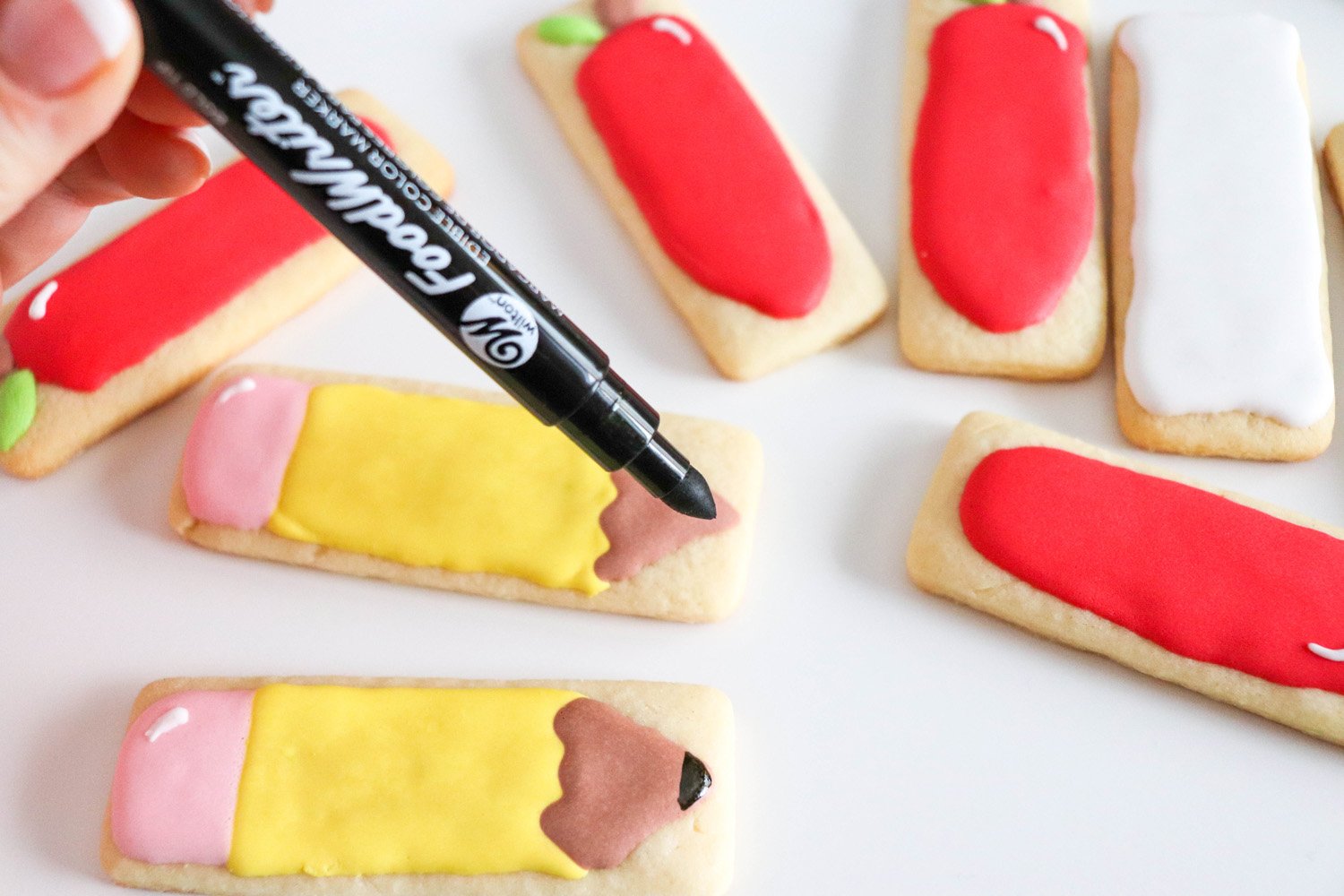 edible marker and sugar cookies