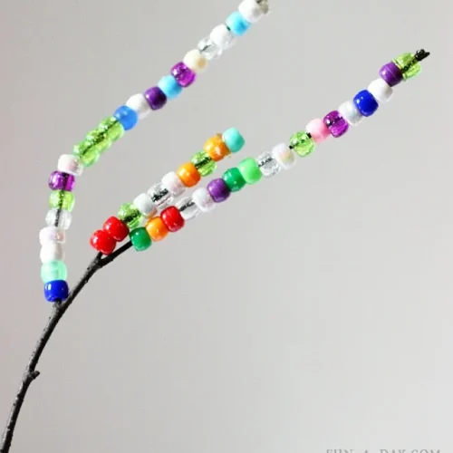 beaded sticks nature craft for kids activity