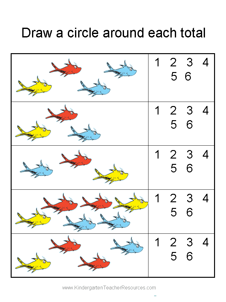 Dr Seuss counting printable for young children