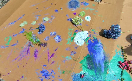 painting with nature craft for kids