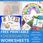 Free printable kindergarten worksheets collage image