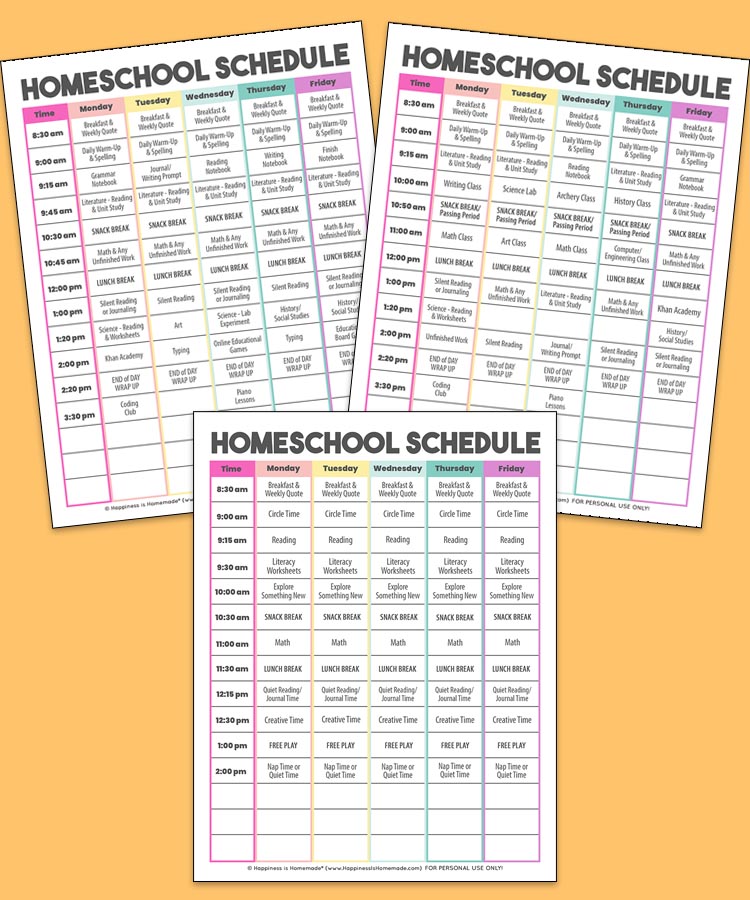 Homeschool Schedules