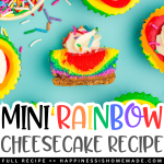 Mini rainbow cheesecake recipe full recipe at happiness is homemade