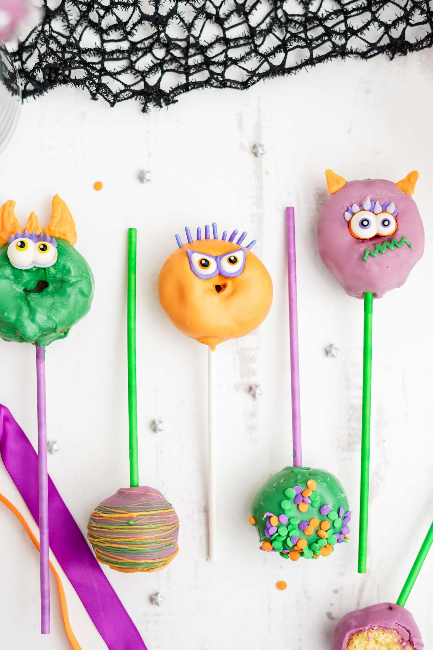 decorated monster cake pops