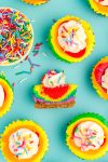 bright and colorful mini cheese cakes