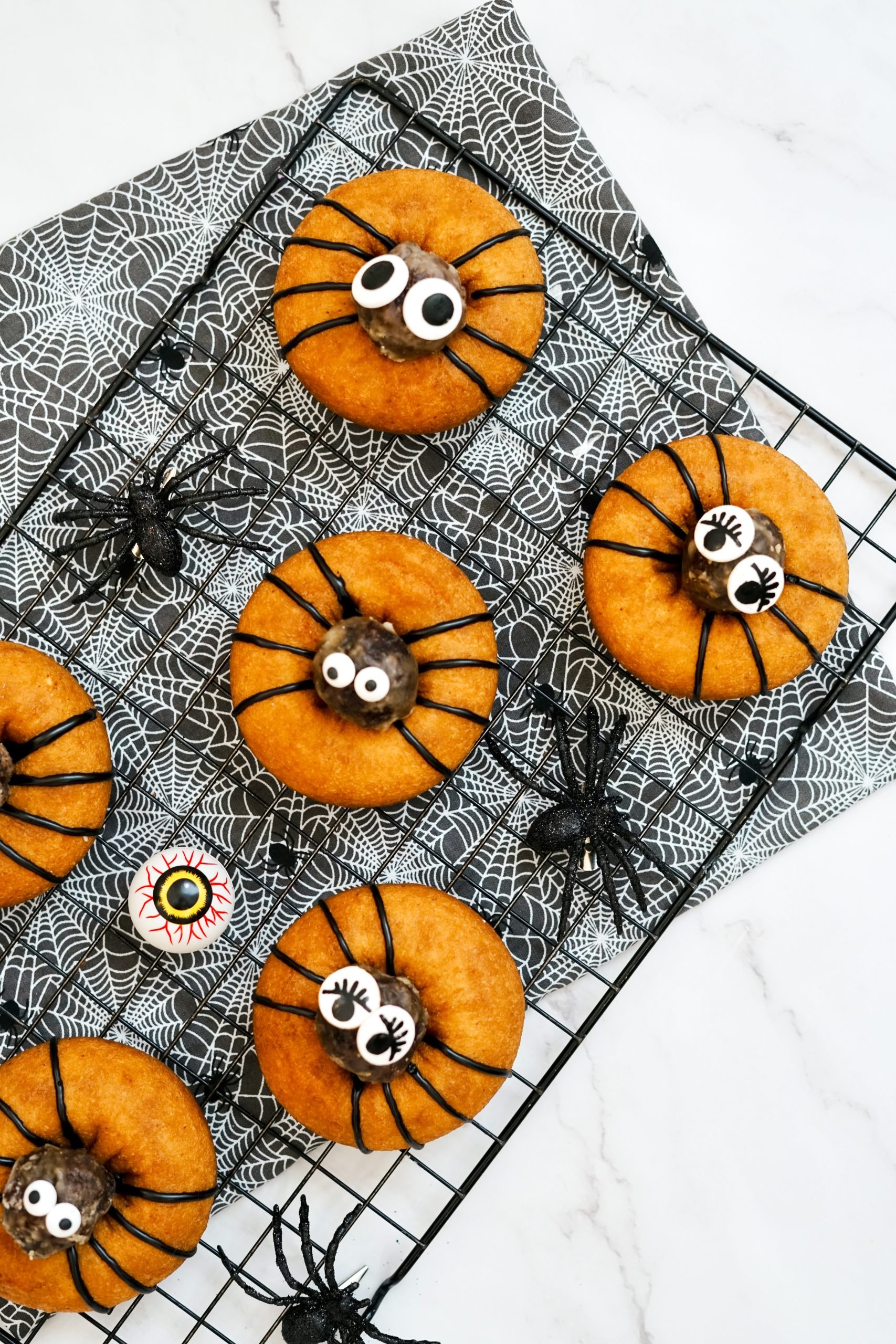 easy to make halloween desserts on tray with fun halloween decor