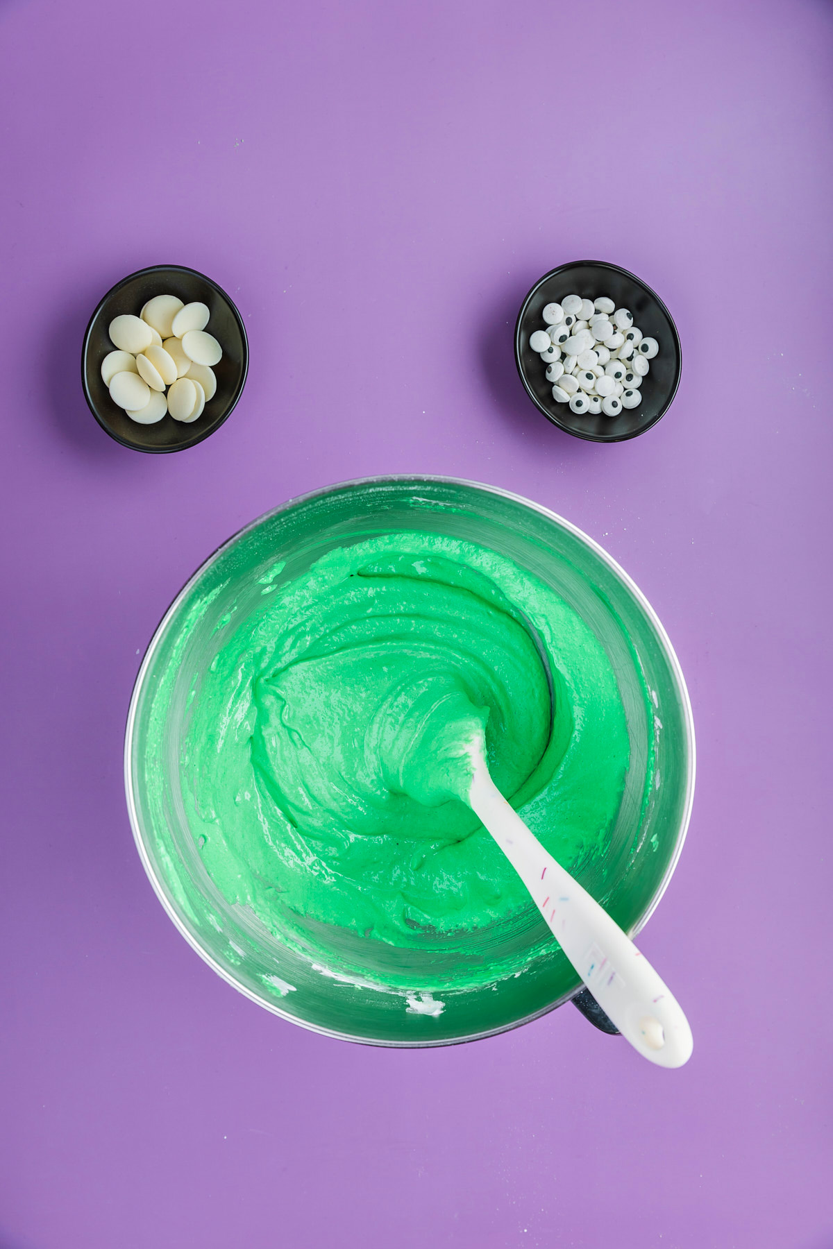 mixing easy halloween cookies