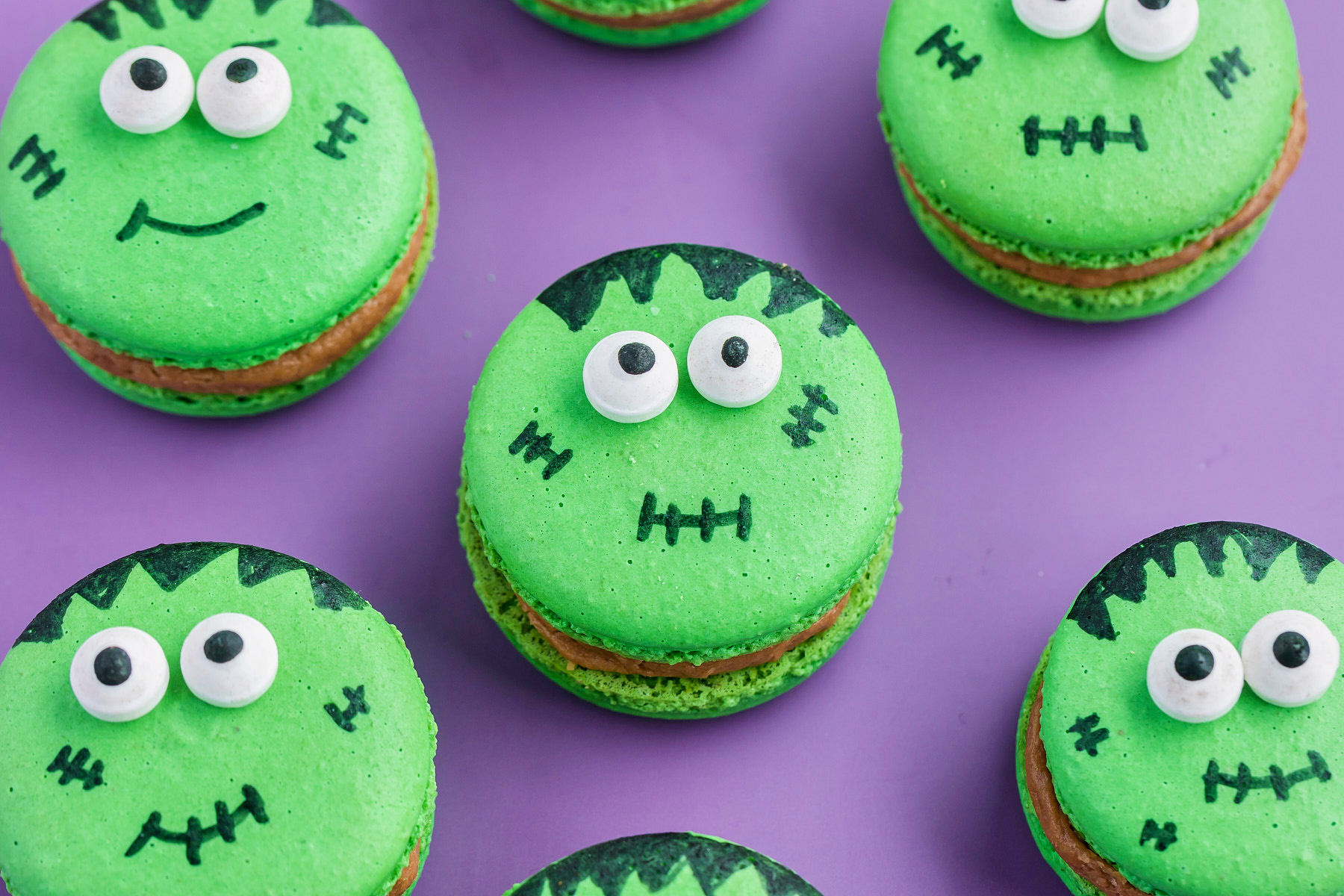 diy frankenstein macarons