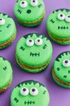 quick halloween treat idea for kids, frankenstein macarons