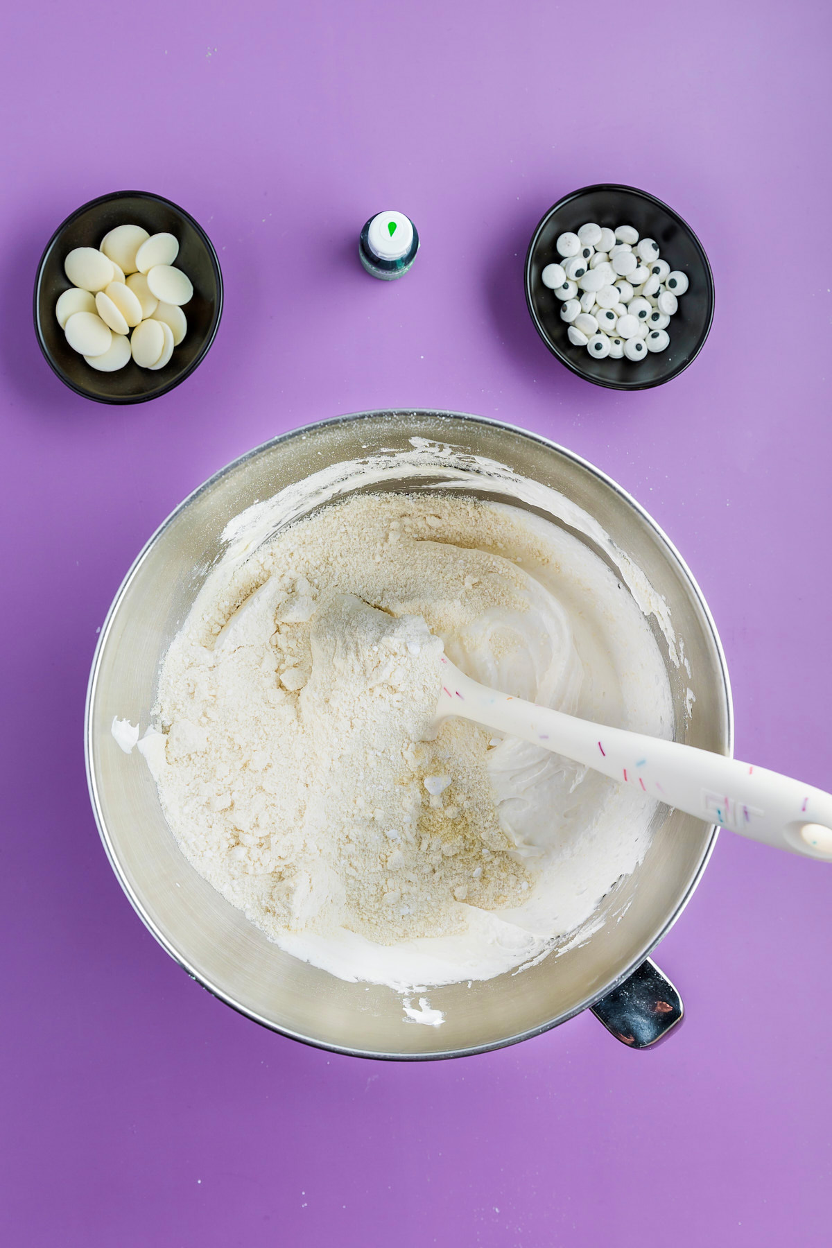 combining ingredients for macaron recipe
