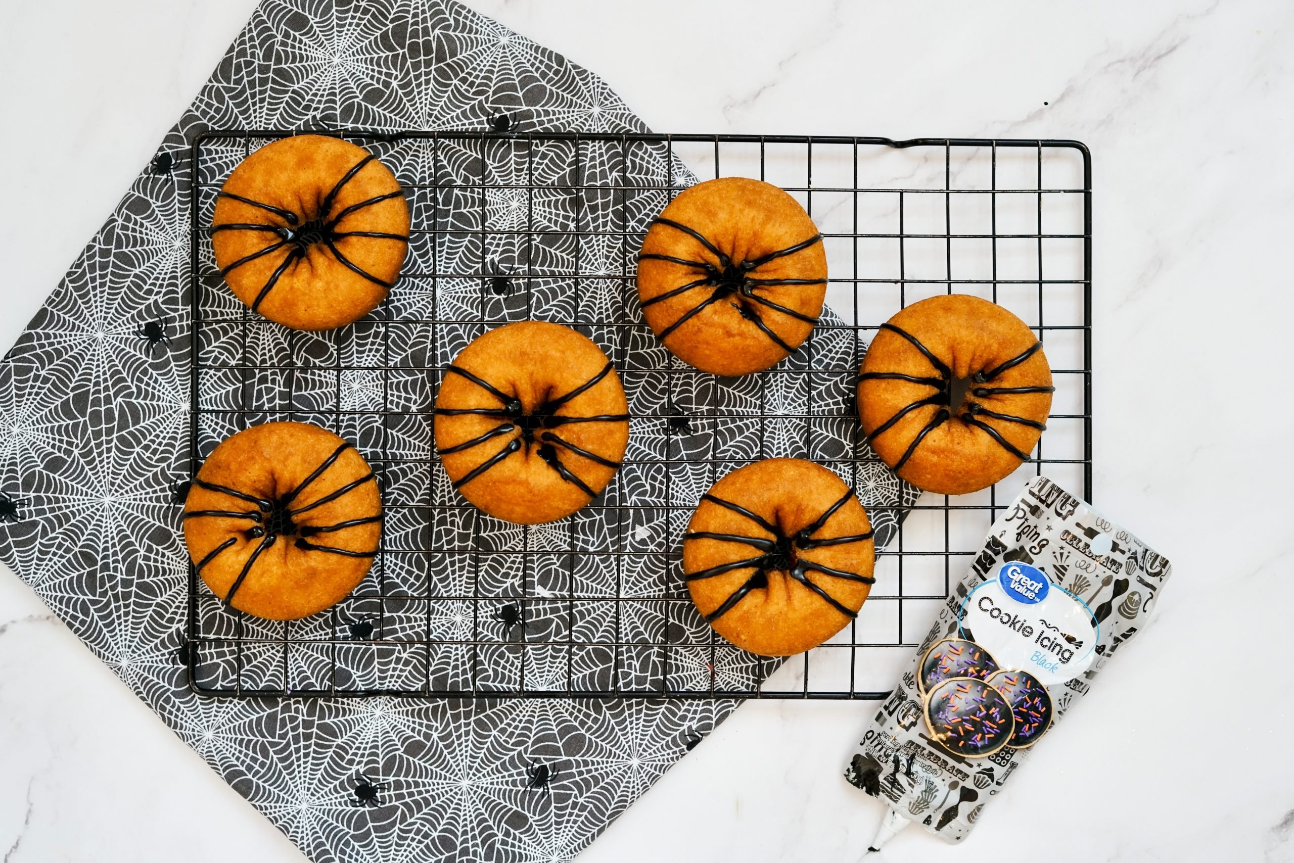 donut ingredients and scary halloween treats for kids