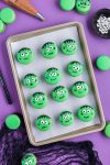 tray of frankenstein macarons