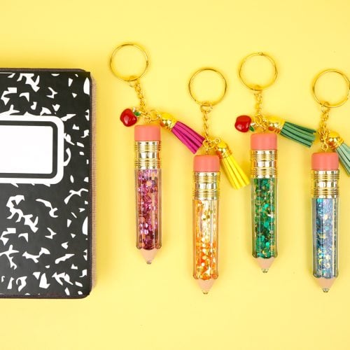 notebook and diy pencil key chains