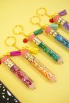 pretty teacher gift idea glitter pencils