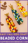 easy fall kids craft beaded corn
