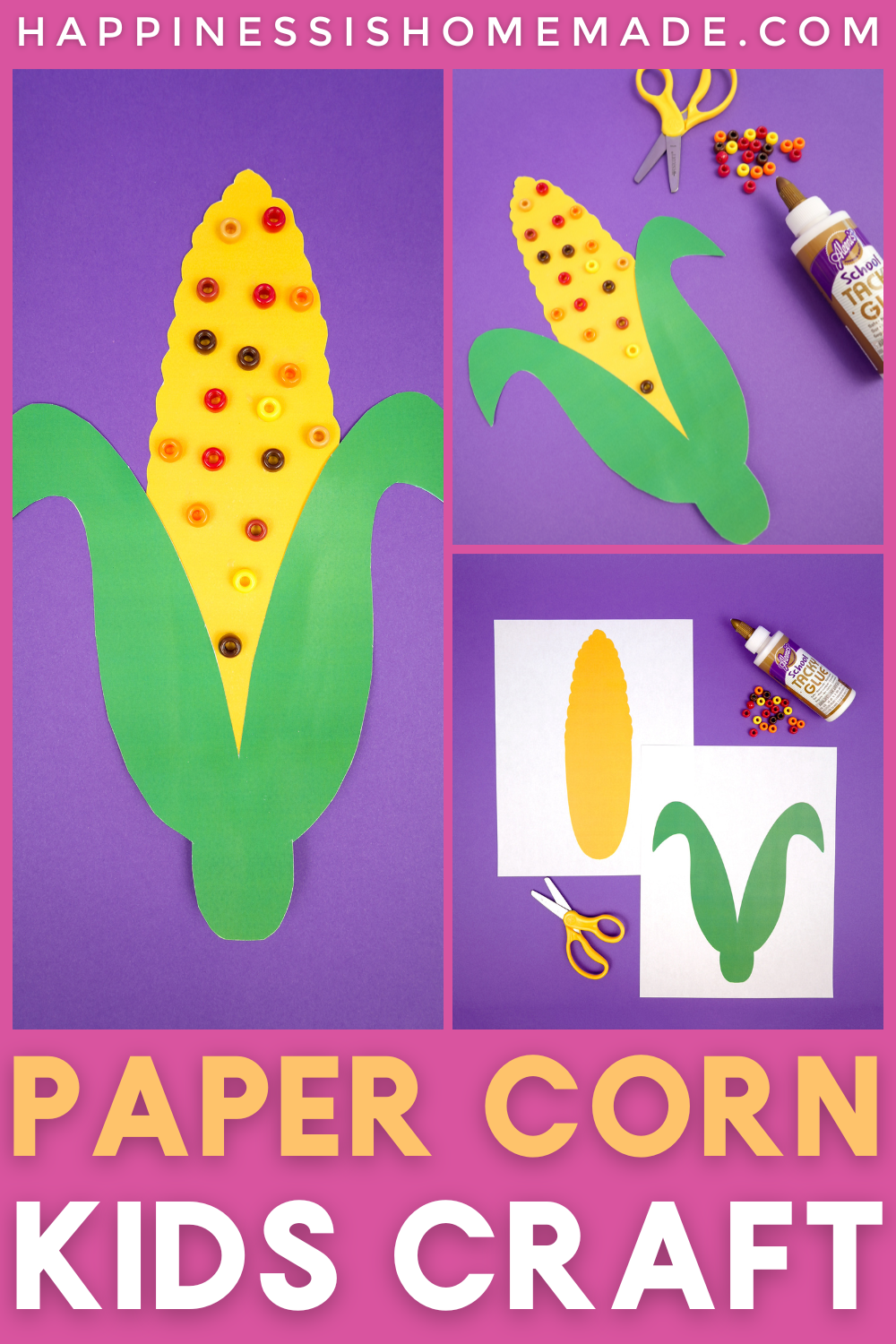 Fall Preschool Craft: Paper Beaded Corn