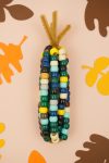blue corn pipe cleaner craft for kids