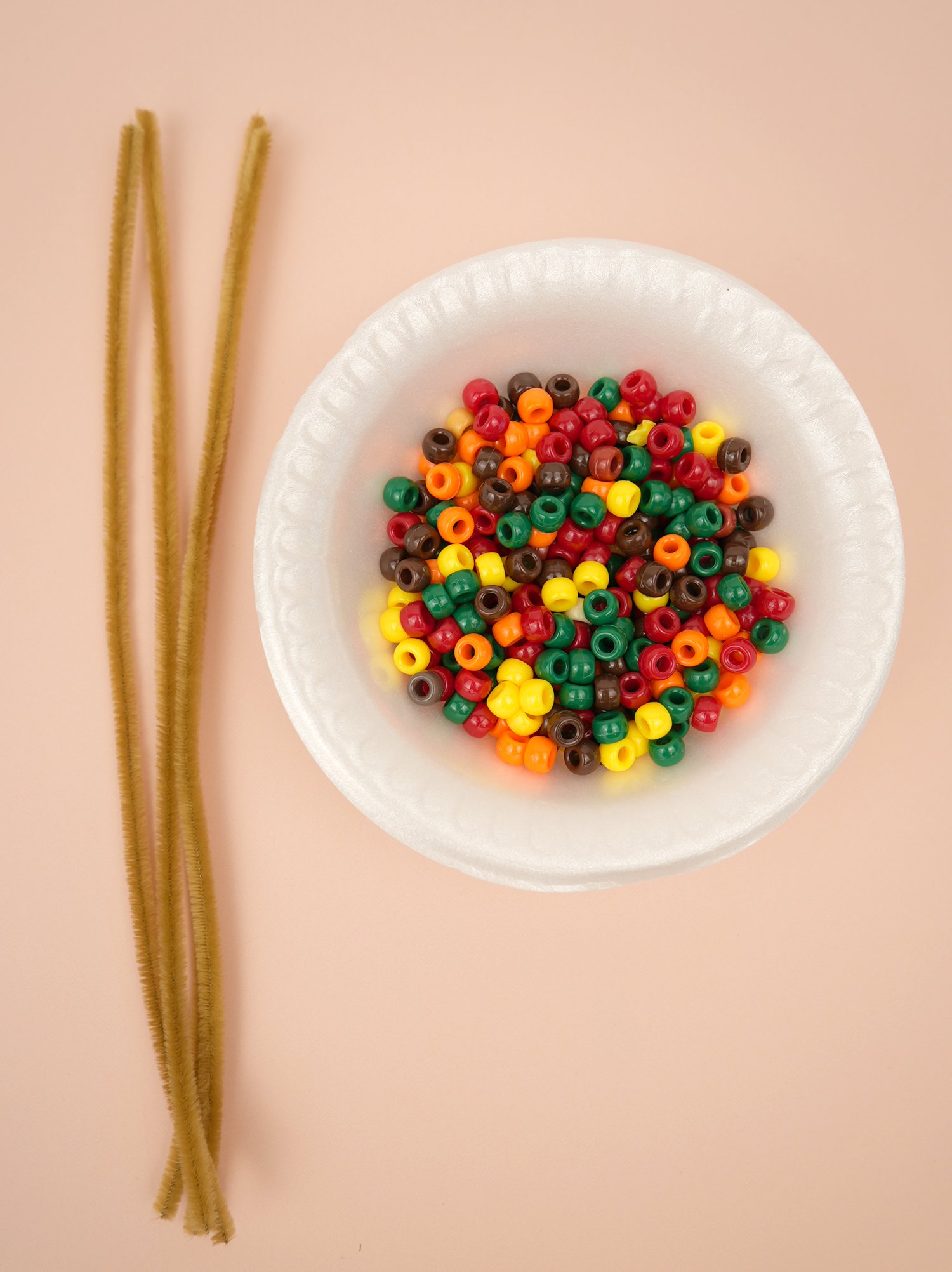 pony beads and pipe cleaners