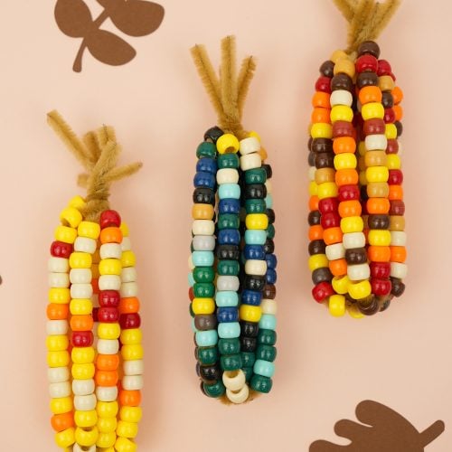 beaded corn easy thanksgiving craft