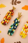 pretty harvest corn made from beads and pipe cleaners
