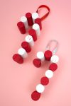 candy cane ornaments made from wine corks