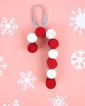 recycled wine cork ornament on winter background