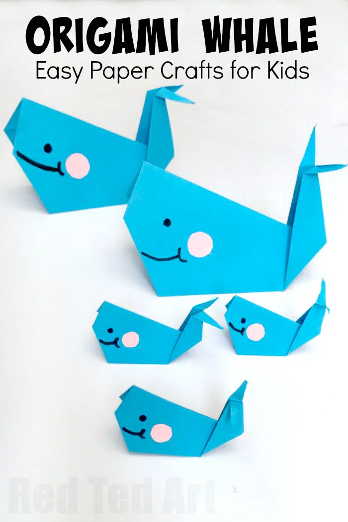 smiling whale origami kids crafts