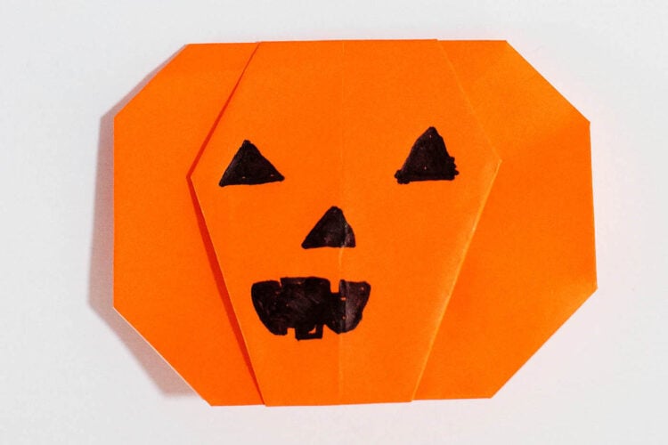 origami pumpkin origami jack o lantern face