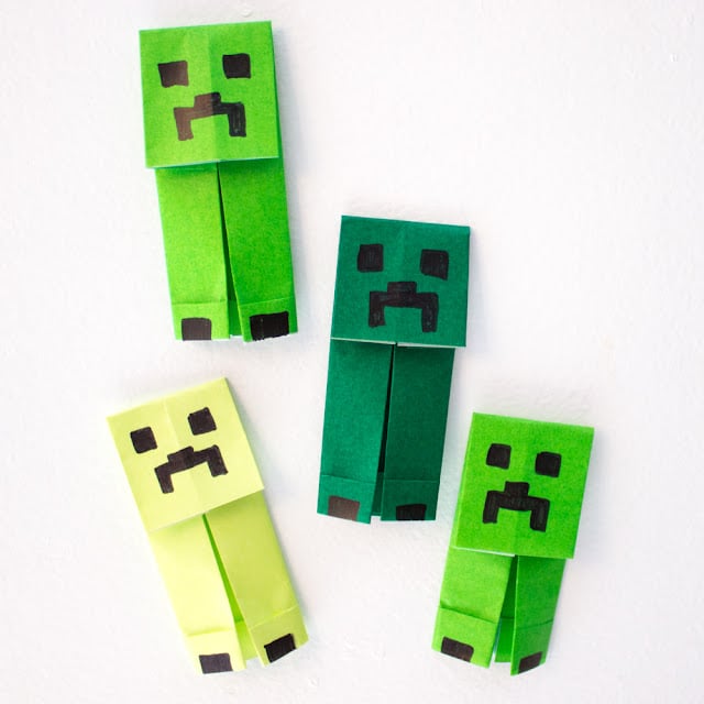 origami minecraft creepers