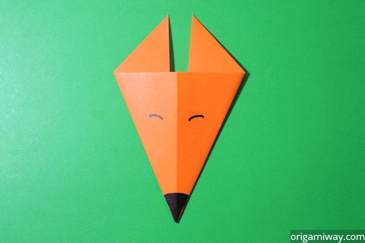 simple origami fox head for kids and adults
