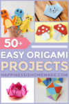 50+ easy origami projects pin graphic