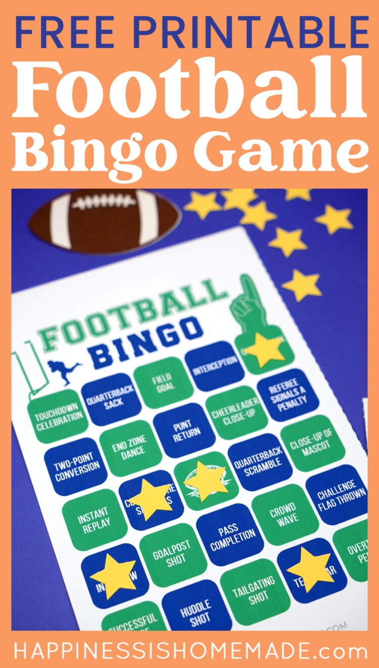 "Free Printable Football Bingo Game" graphic