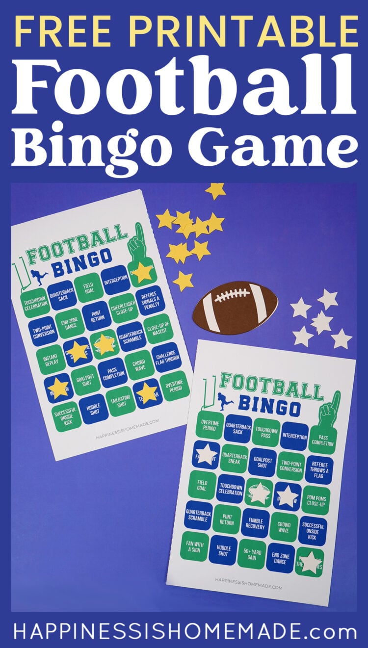 "Free Printable Football Bingo Game" graphic