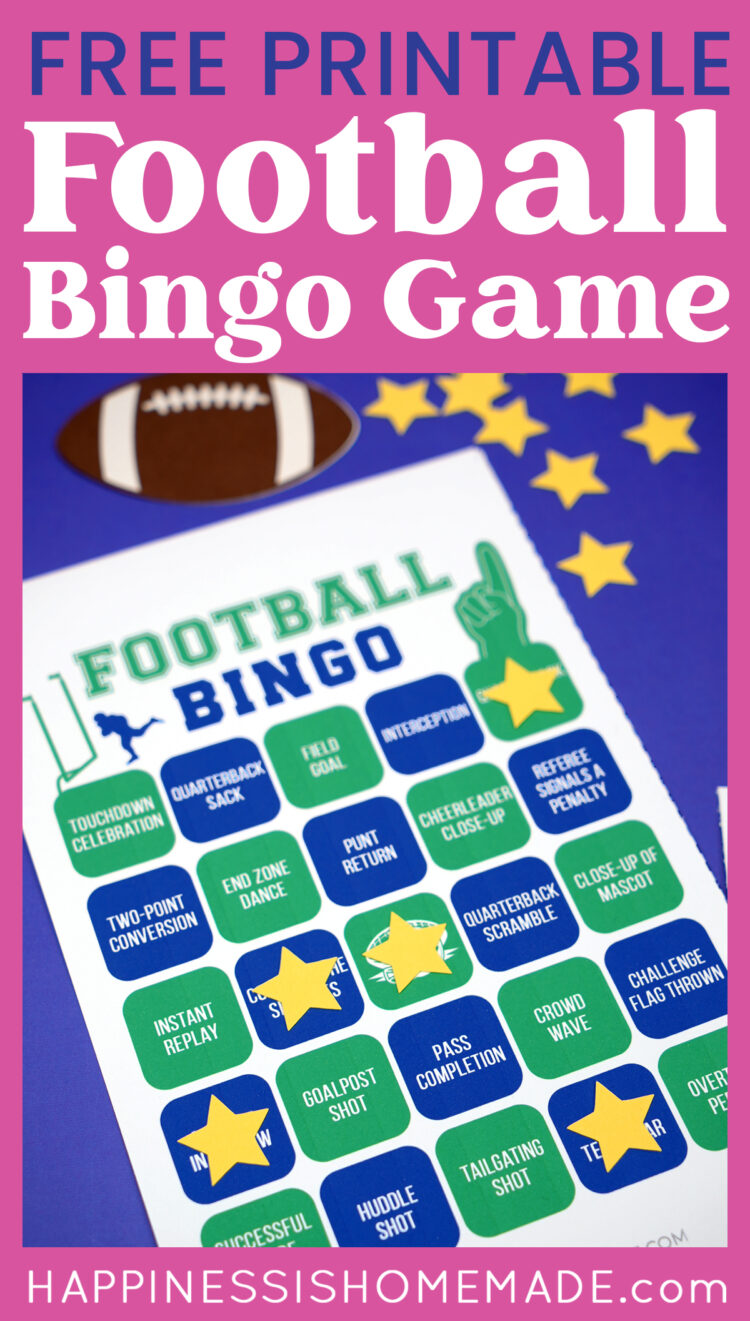 "Free Printable Football Bingo Game" graphic