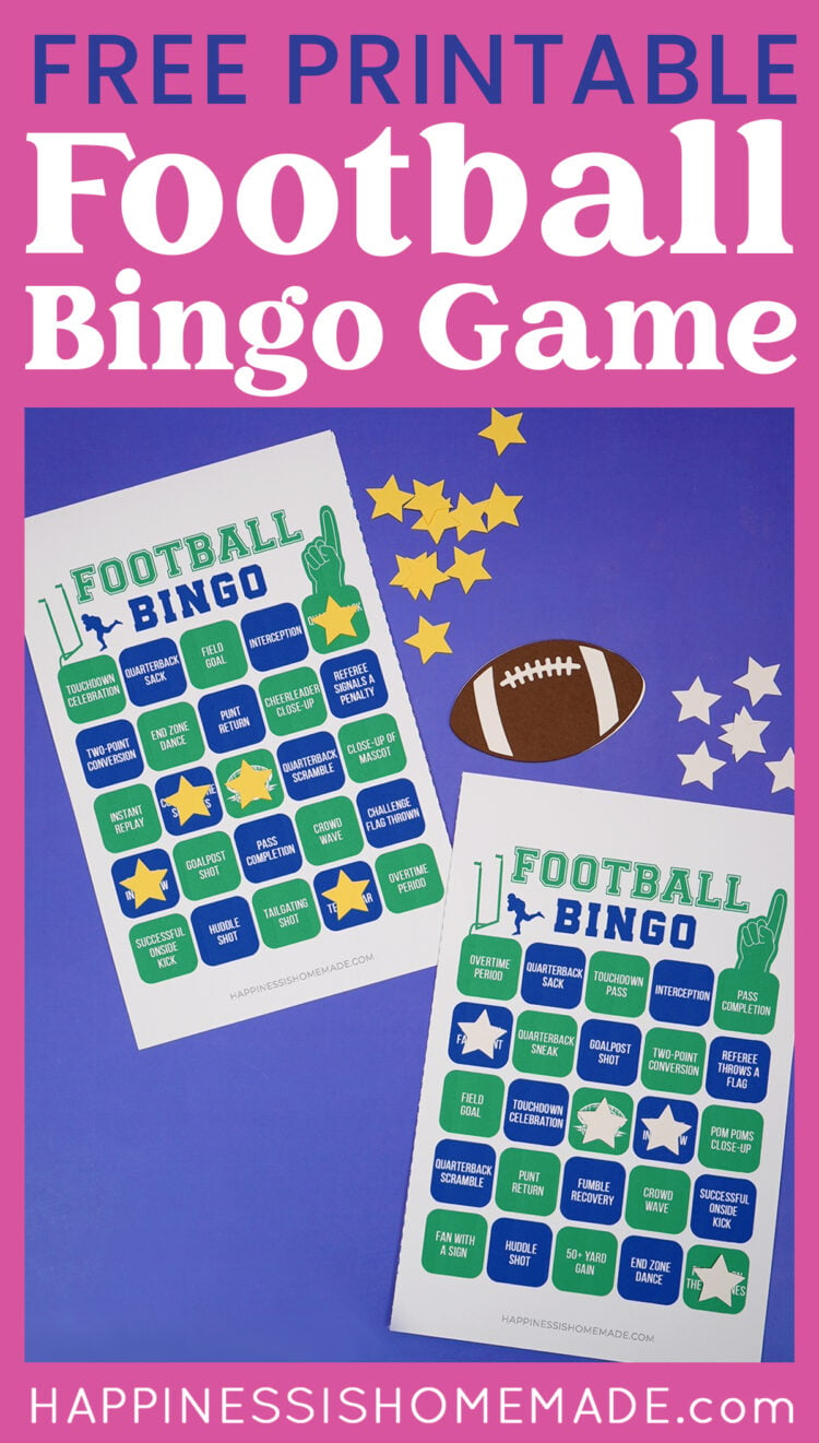 "Free Printable Football Bingo Game" graphic