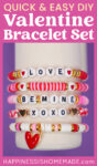 "Quick & Easy DIY Valentine Bracelet Set" graphic for Pinterest